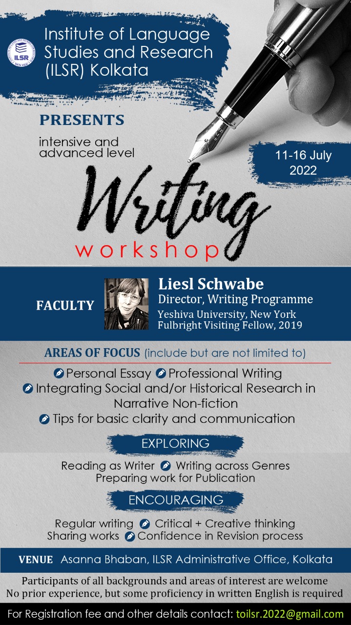 ILSR Writing Workshop, Faculty, Liesl Schwabe, Yeshiva University, New York - 11 July, 2022 - 16 July, 2022